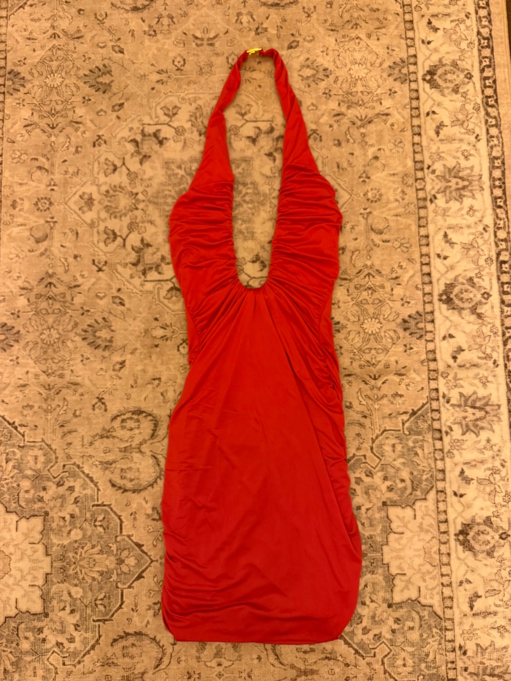 Oh Polly Sofijq- Red Plunge Halter Mini Dress - Picture 5 of 6